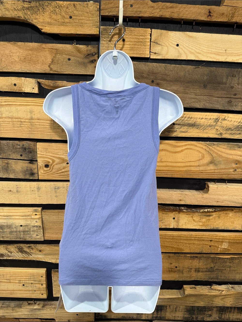 All Saints Rina Ribbed Tank Top In Washed Blue Size 6 - Picture 5 of 10